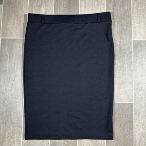 Iris Los Angeles Womens Black Stretch Pencil Skirt Size L Knee Length Officecore
